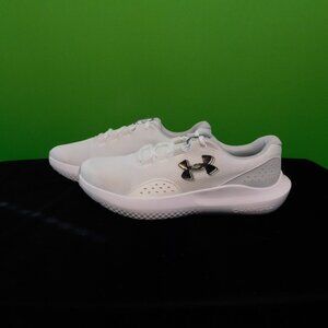9.5 size Under Armour men's Charged Surge 4 Sneaker White/Halo Gray/Black
